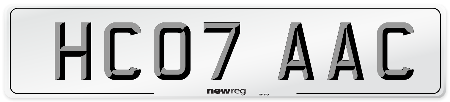 HC07 AAC Number Plate from New Reg